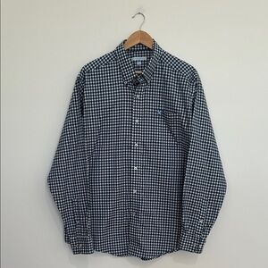 Southern Tide Navy and White Gingham Cotton Blend Button Down Shirt Size XL EUC